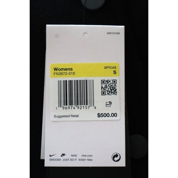 Nike FN3672-010 Women's Sz S Black Oversized Wool/Leather Destroyer Jacket - Picture 3 of 14